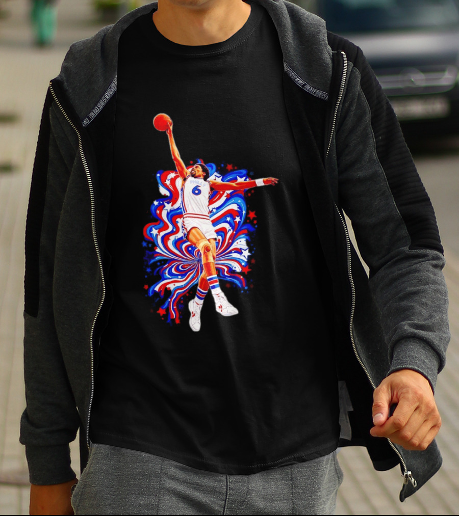Philadelphia 76ers Julius Erving Dr. J Phunkadelic Slam Dunk T-Shirt