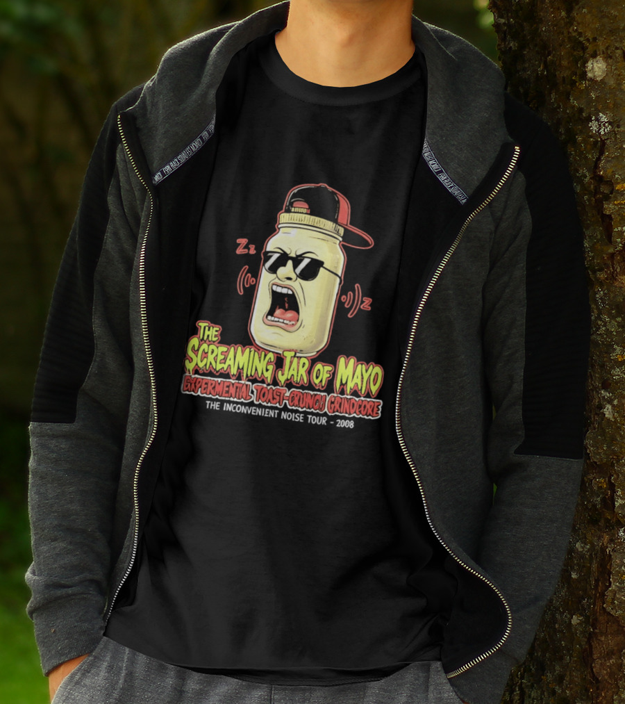 The Screaming Jar Of Mayo Experimental Toast Crunch Grindcore The Inconvenient Noise Tour 2008 T-Shirt