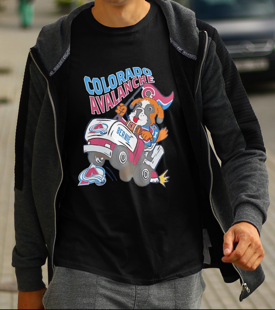 Colorado Avalanche Bernie Mascot Dog With Hockey Zamboni T-Shirt