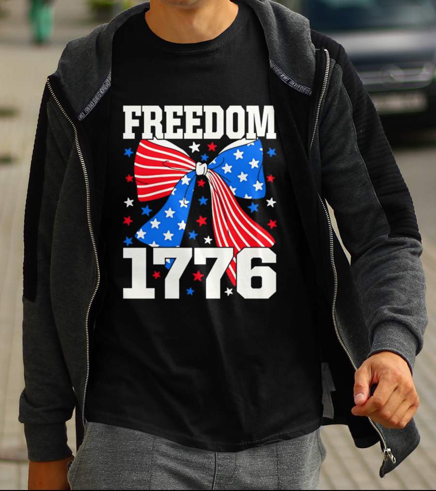 Freedom 1776 Patriotic Bow American Stars And Stripes T-Shirt