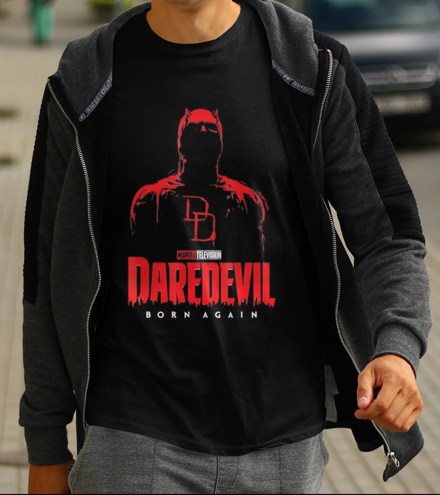 Marvel Daredevil Born Again DD Silhouette Red T-Shirt