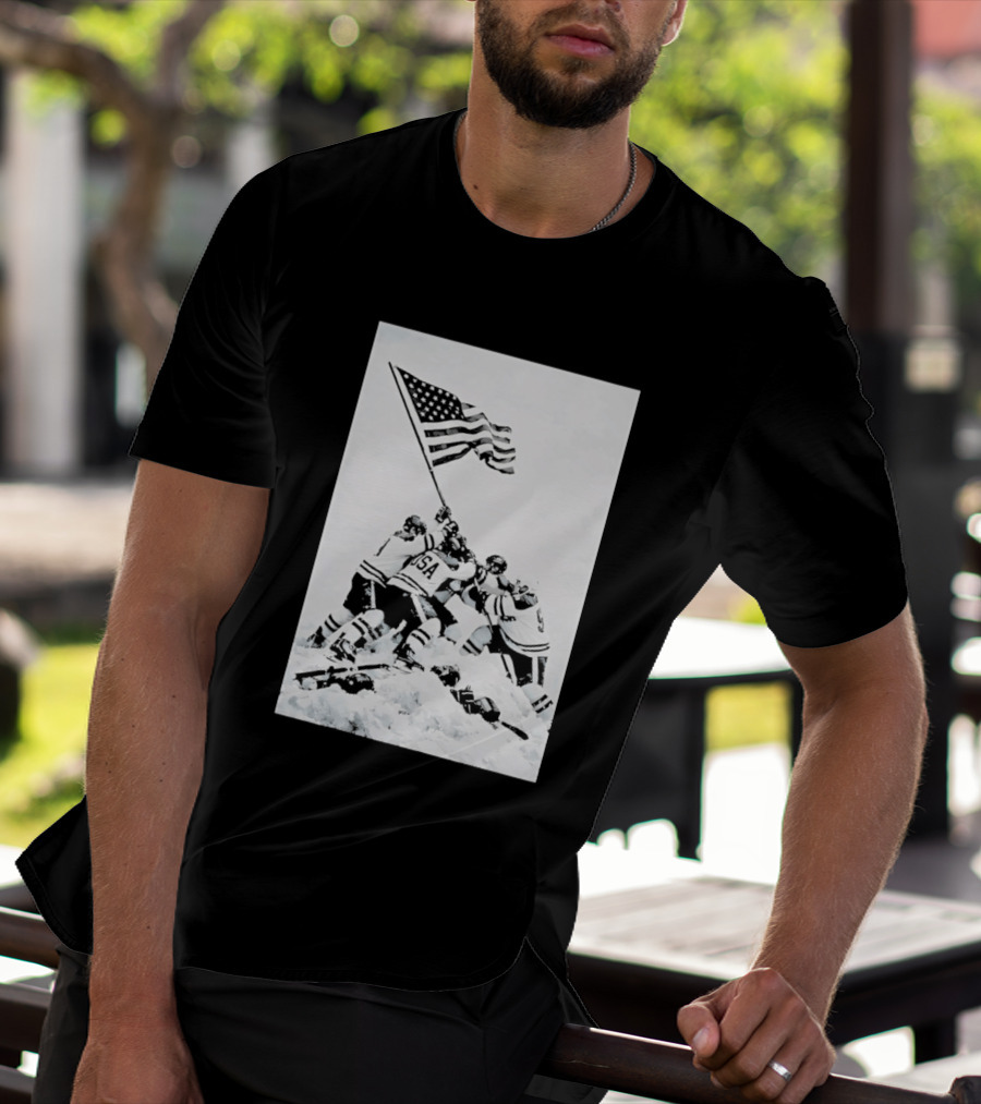 USA Hockey Celebration American Flag Olympic Milano Cortina 2026 T-Shirt