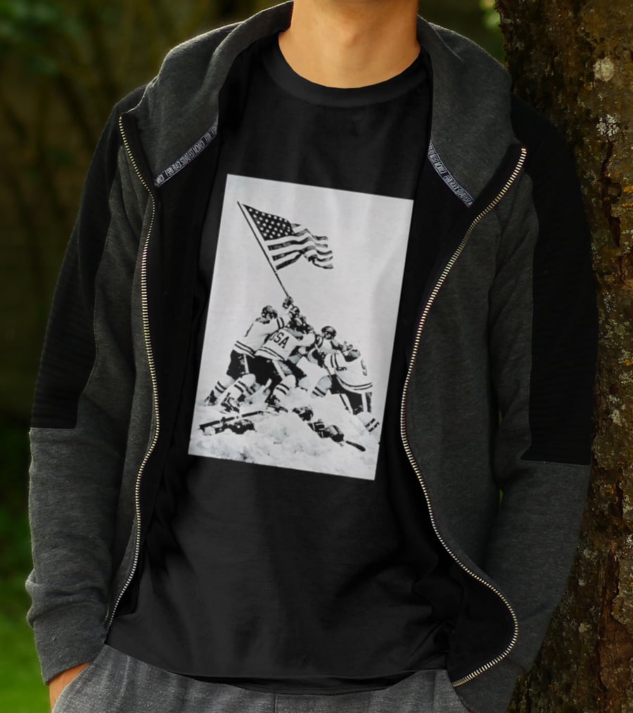 USA Hockey Celebration American Flag Olympic Milano Cortina 2026 T-Shirt