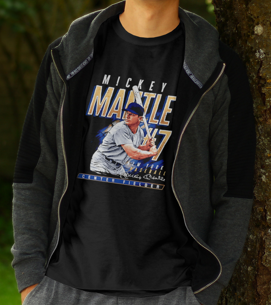Mickey Mantle 7 New York Baseball Center Fielder T-Shirt