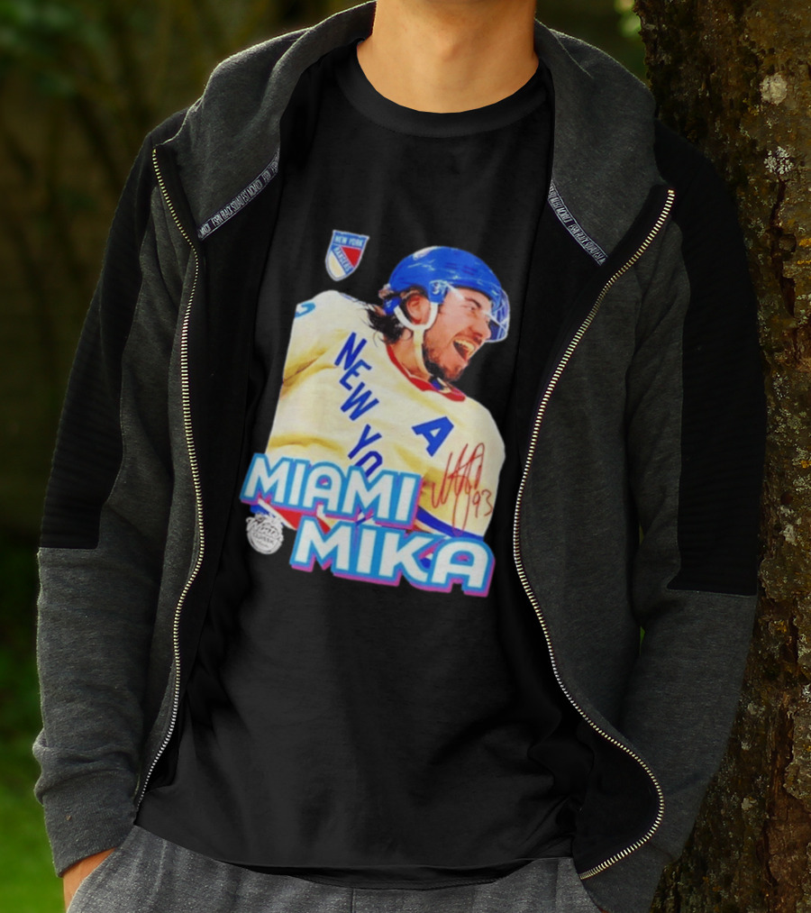 New York Rangers Mika Zibanejad Miami Mika 93 T-Shirt