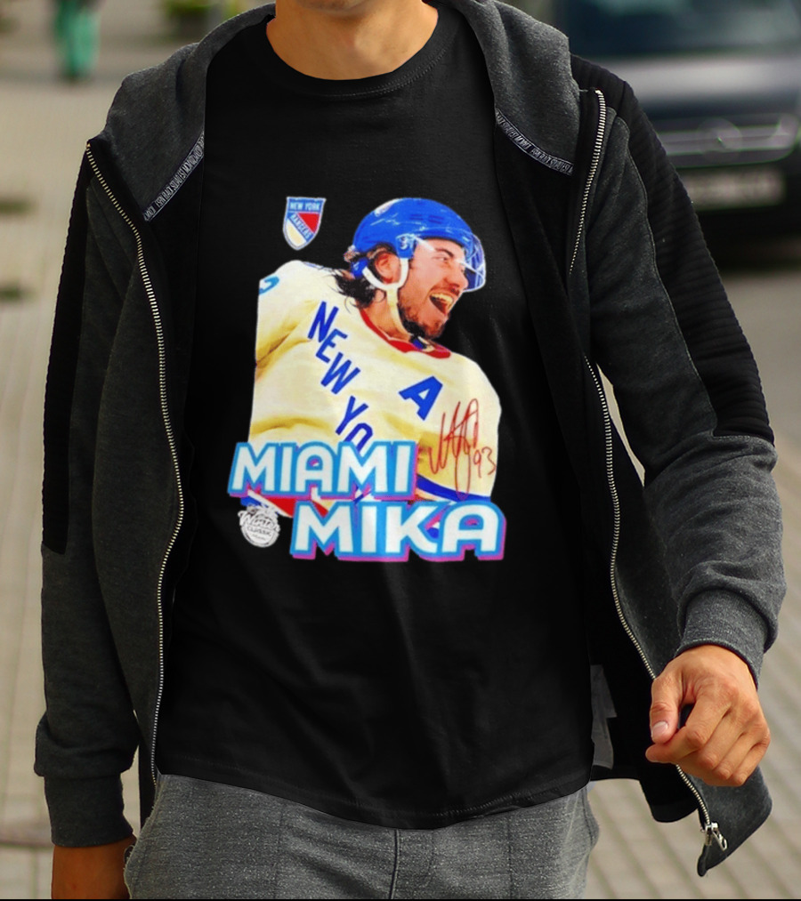 New York Rangers Mika Zibanejad Miami Mika 93 T-Shirt