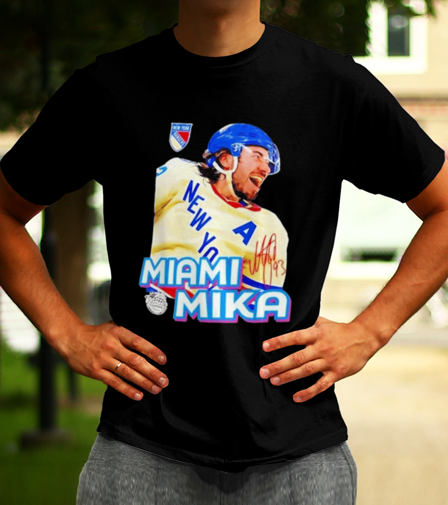 New York Rangers Mika Zibanejad Miami Mika 93 T-Shirt