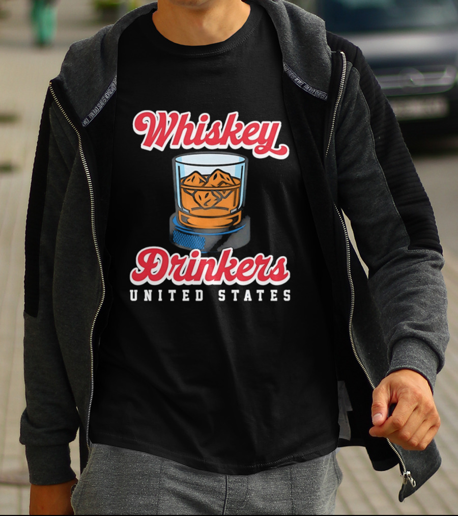 Whiskey Drinkers Ice Hockey United States Proud Fan Gear T-Shirt