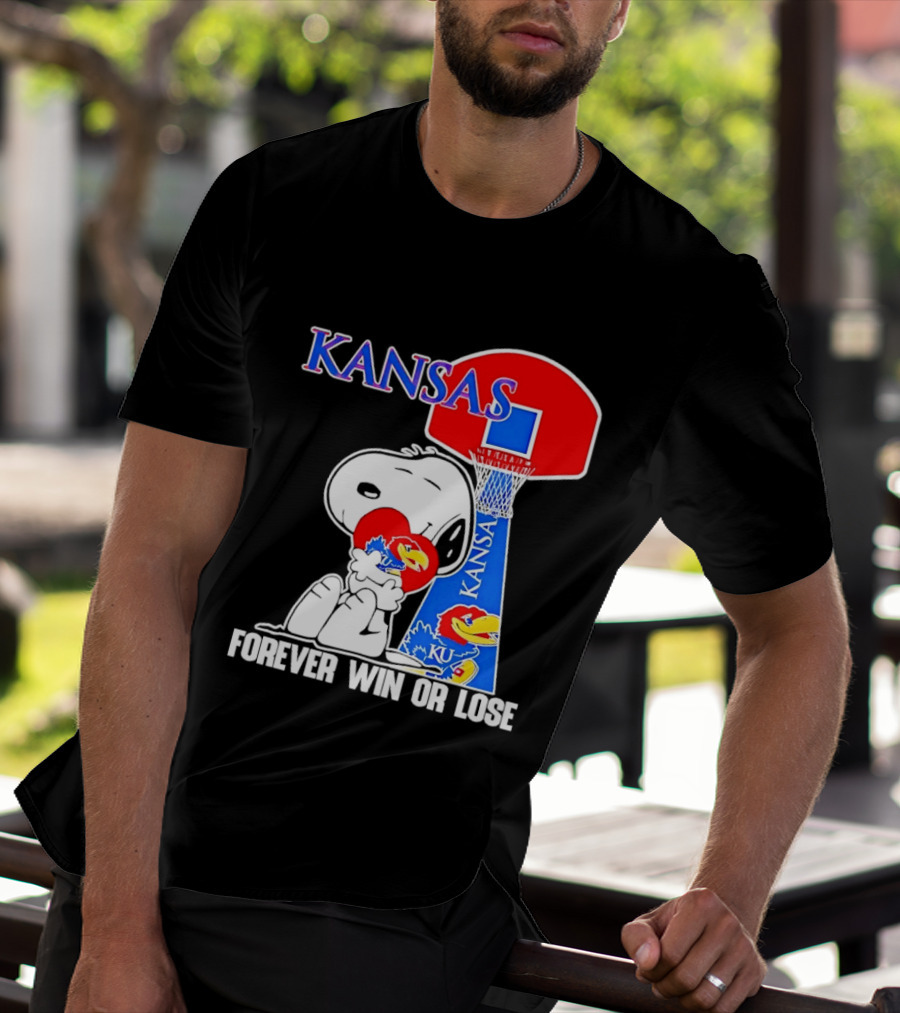 Kansas Jayhawks Basketball Snoopy Forever Win Or Lose T-Shirt
