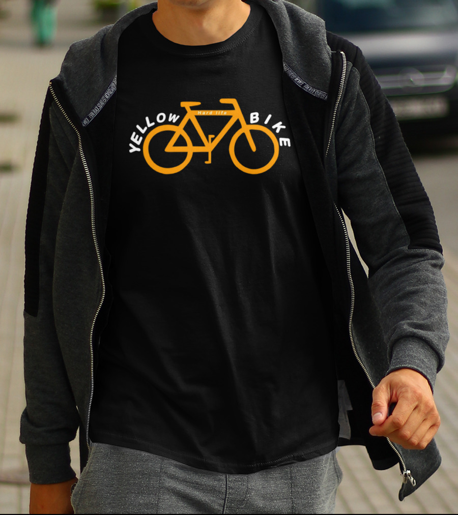 Yellow Bike Hard Life Bicycle Adventure T-Shirt