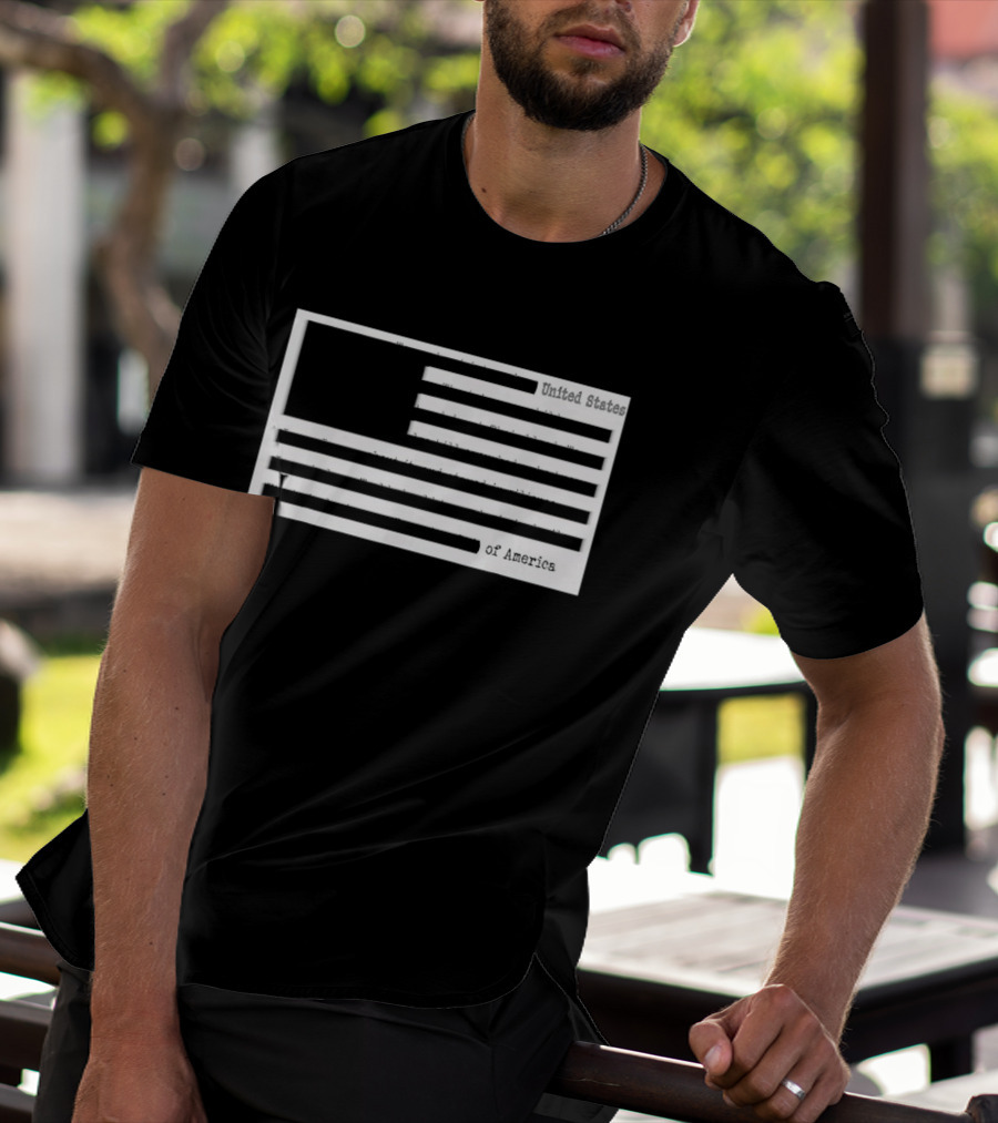 Censored American Documents Flag United States USA T-Shirt
