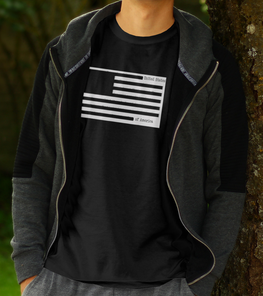 Censored American Documents Flag United States USA T-Shirt