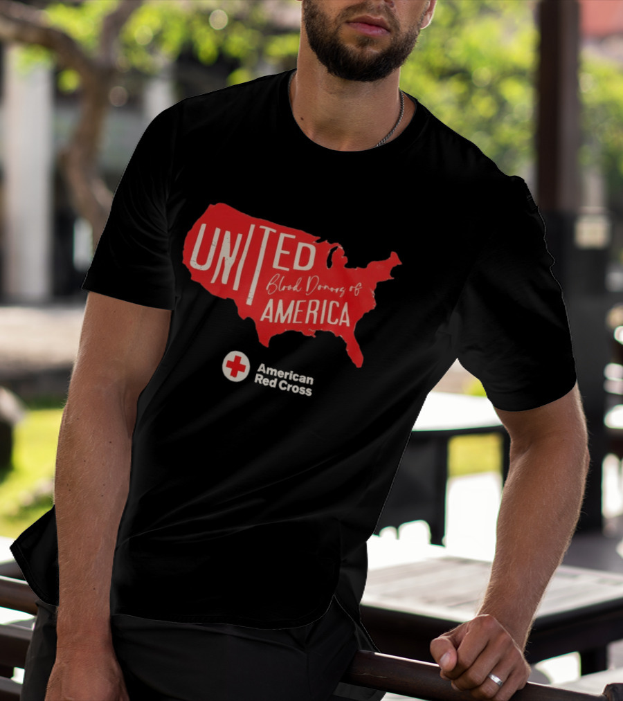United Blood Donors Of America Map Red Cross Collaboration T-Shirt