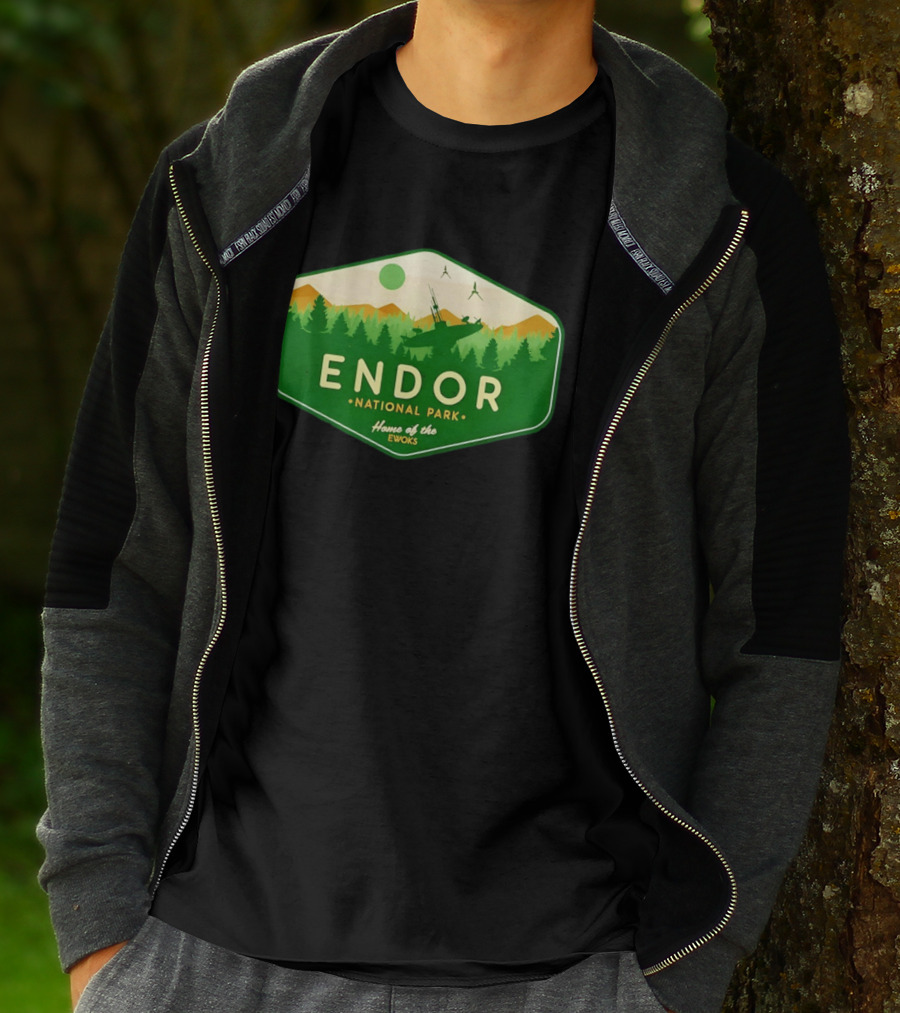 Endor National Park Home Of The Ewoks Forest Landscape Spaceships T-Shirt