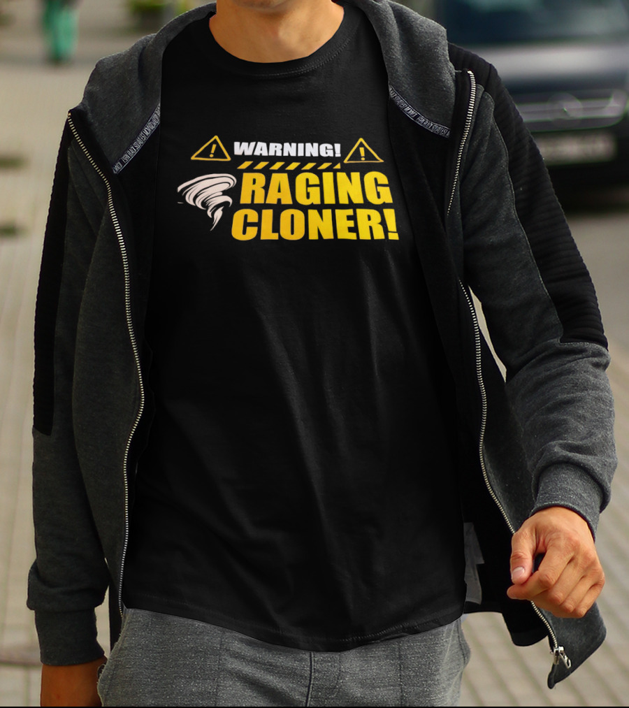 Warning Raging Cloner Tornado T-Shirt