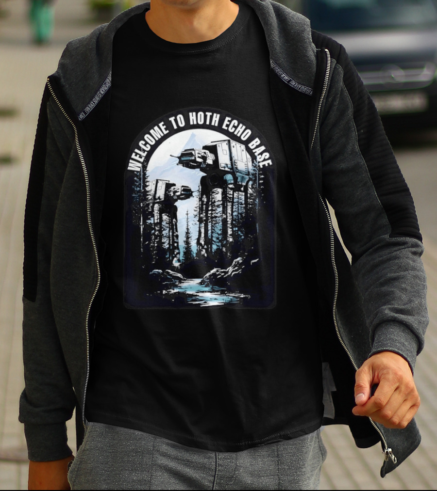 Welcome To Hoth Echo Base AT AT Walkers Forest Scene T-Shirt