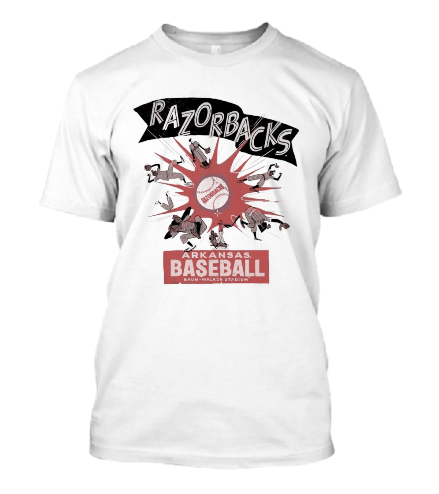 Razorbacks Arkansas Baseball The Strike Baum Walker Stadium T-Shirt