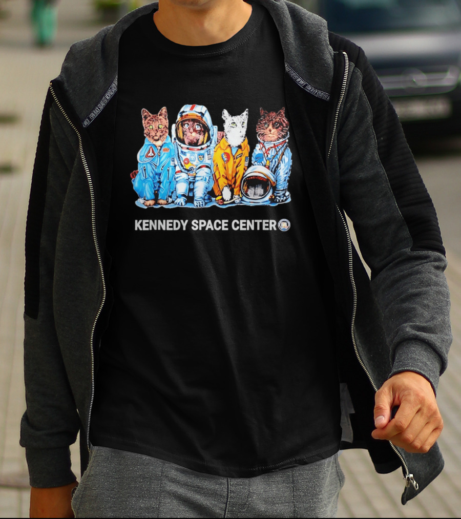 Kennedy Space Center Cats In Astronaut Suits T-Shirt