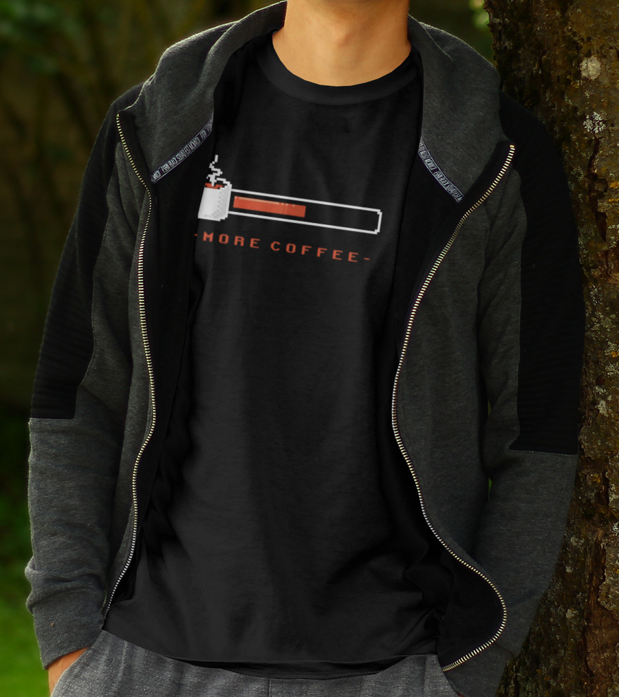 Pixel Art Coffee Loading Bar More Coffee T-Shirt