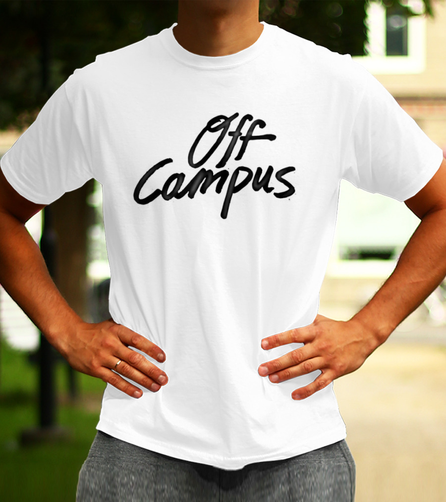 Off Campus Handwritten Black T-Shirt