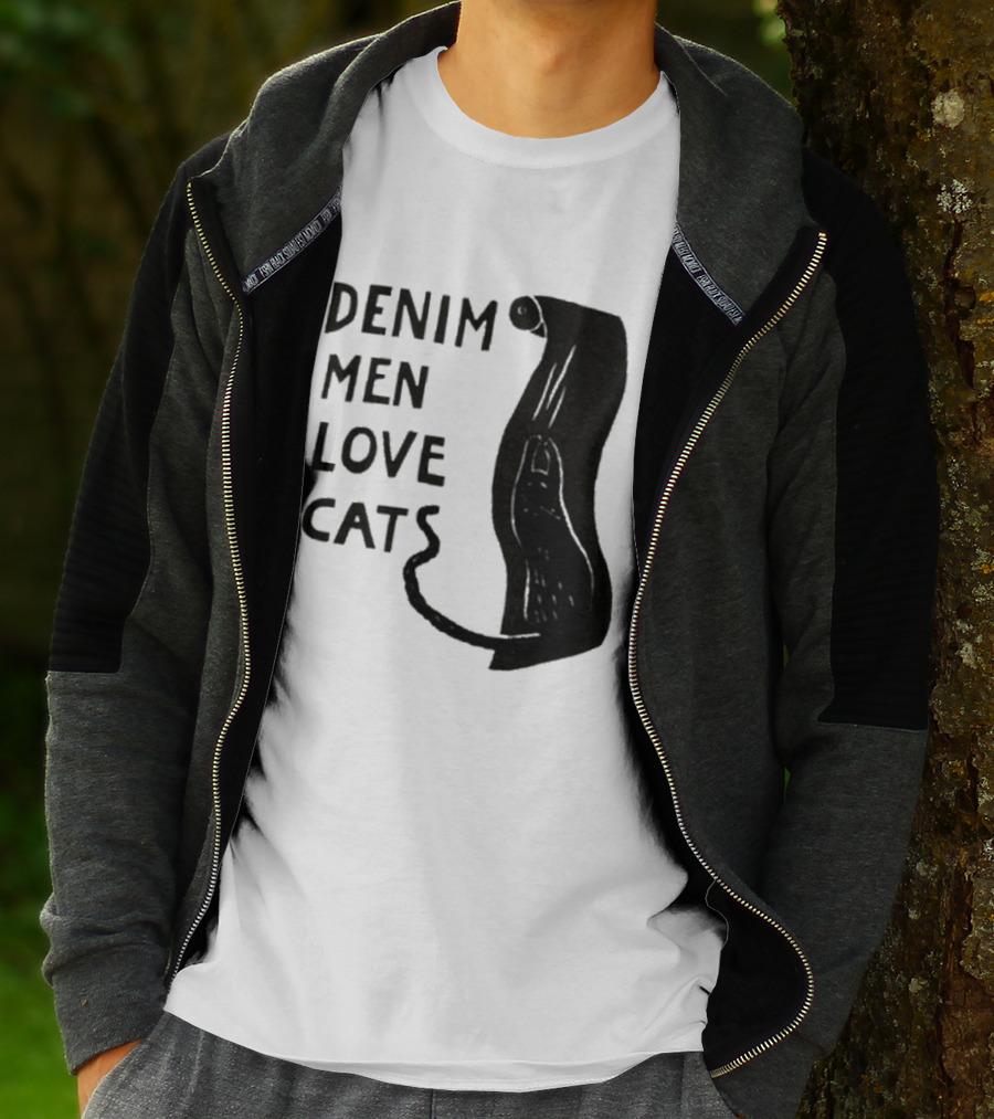 Denim Men Love Cats Feline T-Shirt