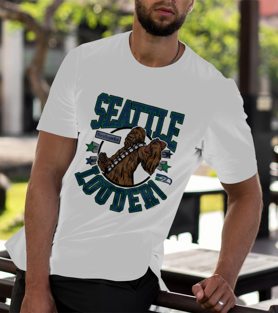 Seattle Seahawks Louder Star Wars Chewbacca T-Shirt