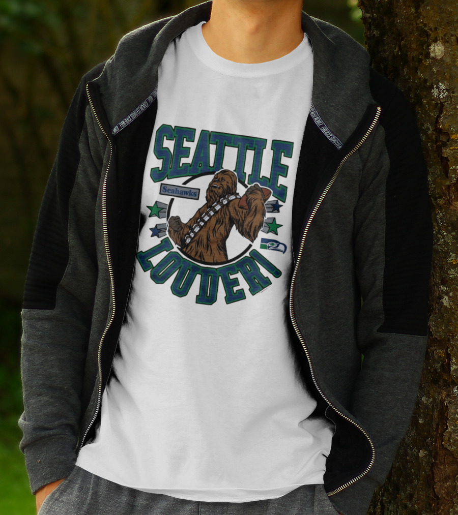 Seattle Seahawks Louder Star Wars Chewbacca T-Shirt