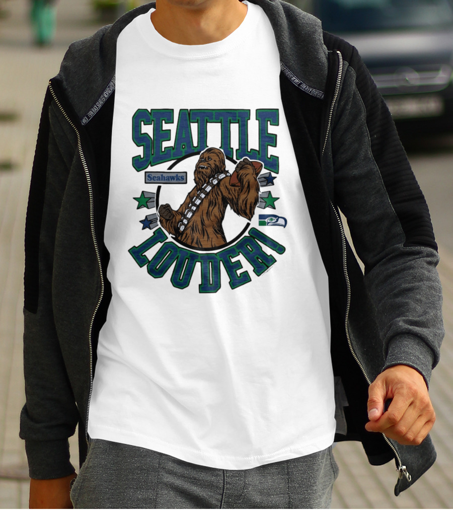 Seattle Seahawks Louder Star Wars Chewbacca T-Shirt