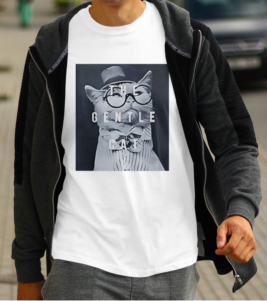 The Gentle Cat With Glasses And Top Hat T-Shirt