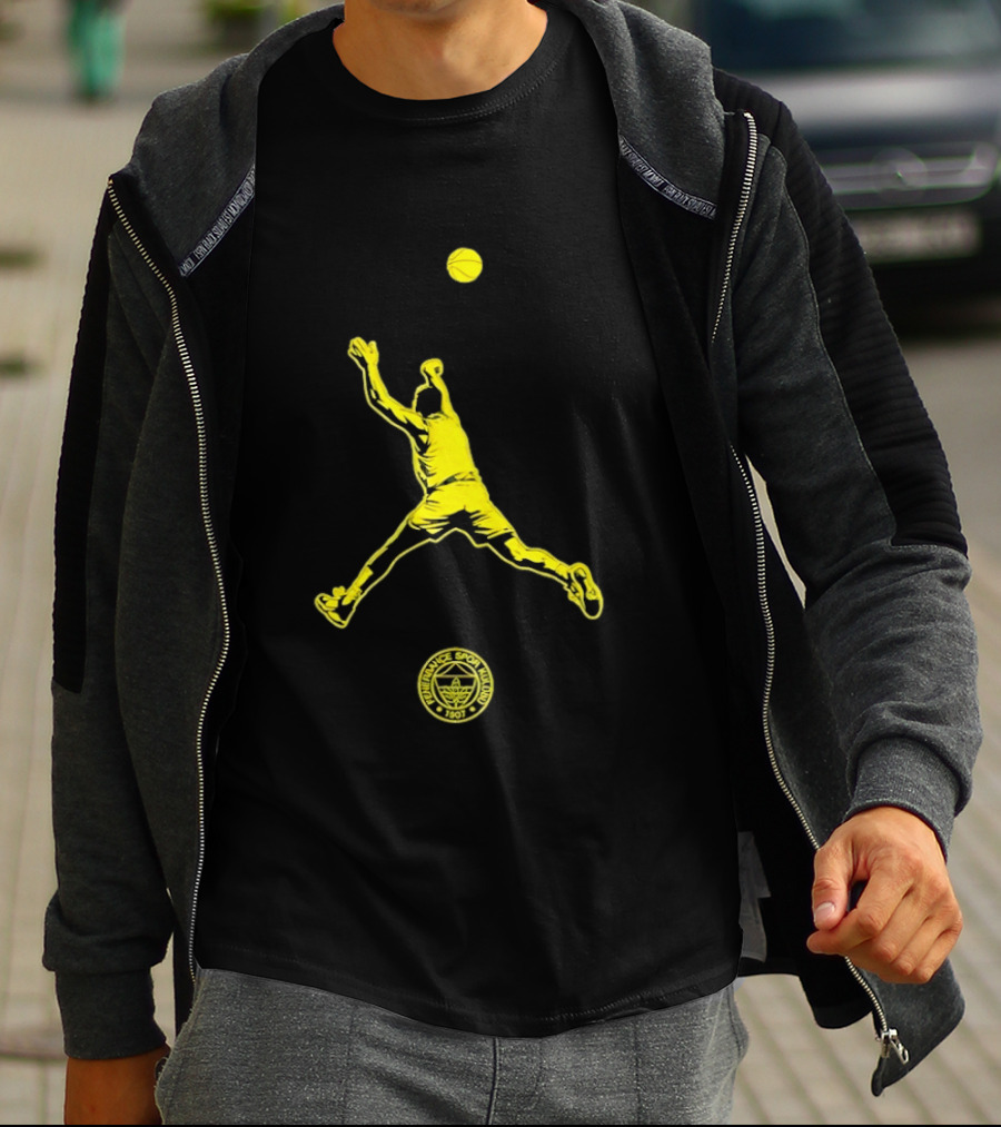 Fenerbahce Lacivert Son Saniye Basketball Spor Kulübü 1907 Sarı Lacivert Topçu T-Shirt