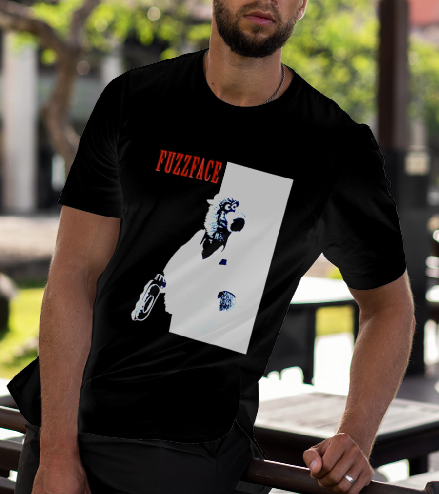 Fuzz Face Muppet Holding Hair Dryer T-Shirt