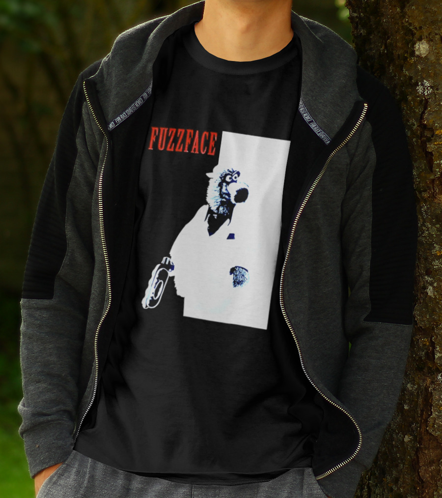 Fuzz Face Muppet Holding Hair Dryer T-Shirt