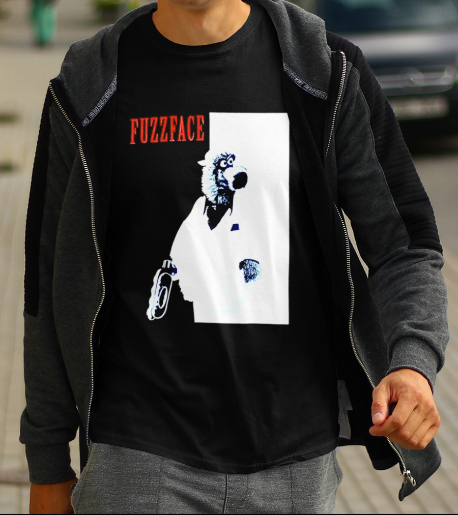 Fuzz Face Muppet Holding Hair Dryer T-Shirt