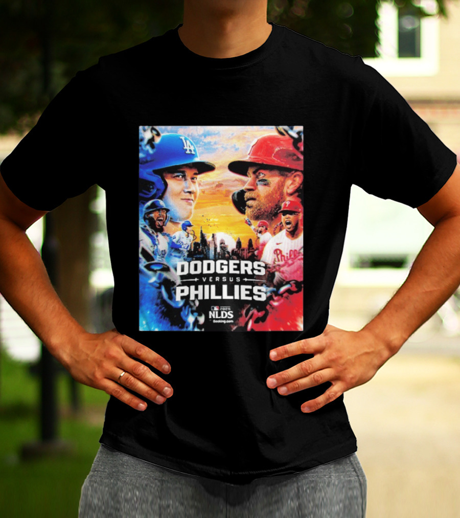 Los Angeles Dodgers Versus Philadelphia Phillies 2025 MLB NLDS Epic Showdown T-Shirt