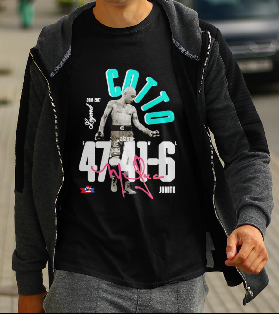 Miguel Cotto Legend 47 21 6 2001 2017 Puerto Rican Flag Boxing T-Shirt