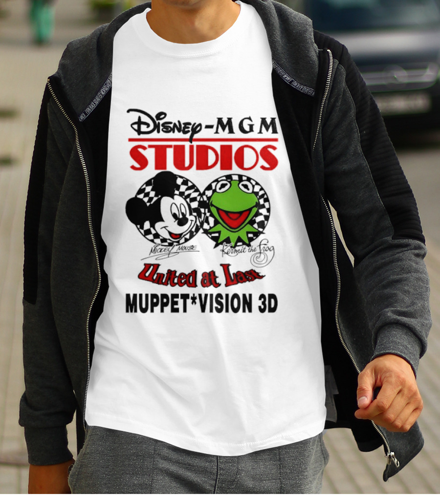 Disney MGM Studios United At Last Mickey Mouse Kermit The Frog Muppet Vision 3D T-Shirt