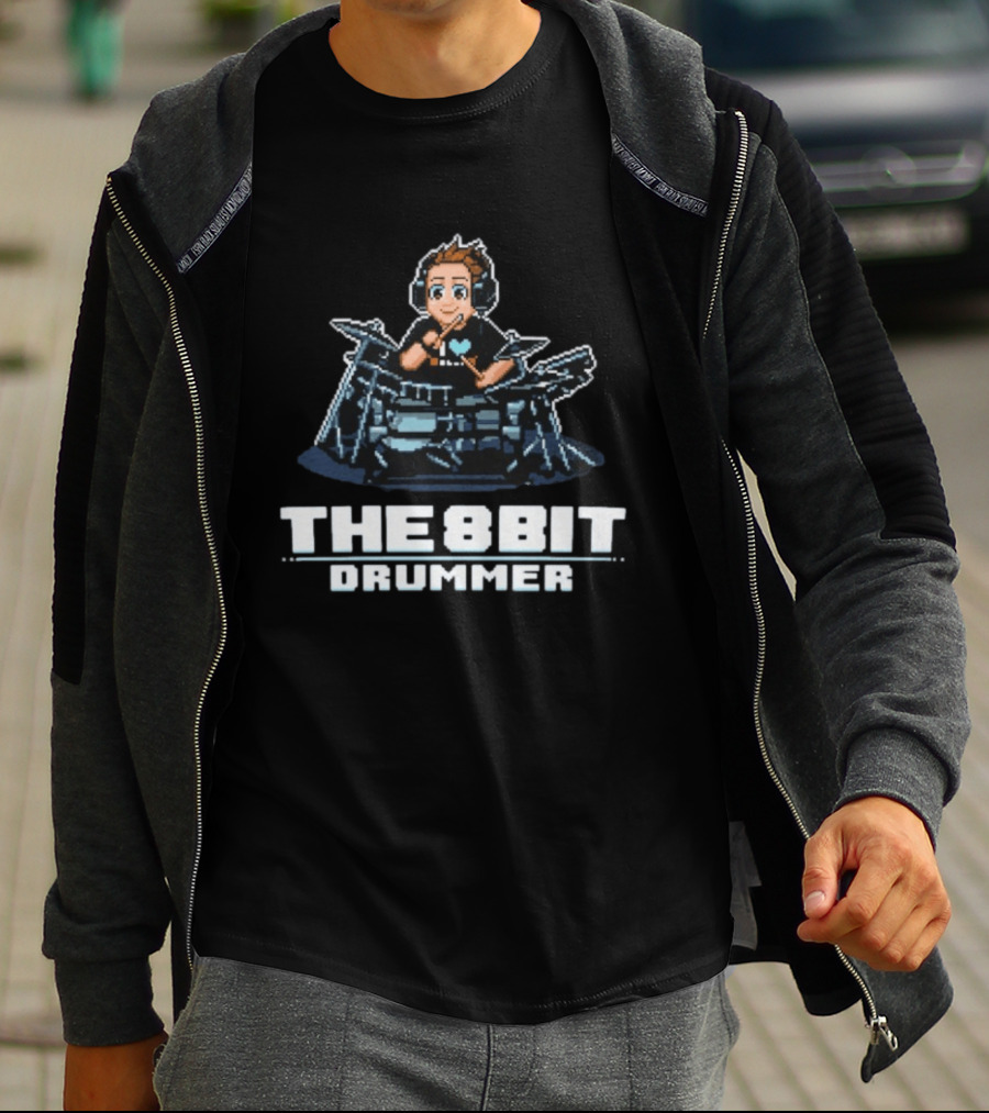 The8BitDrummer Pixel Art Music 16Bit Gamer T-Shirt