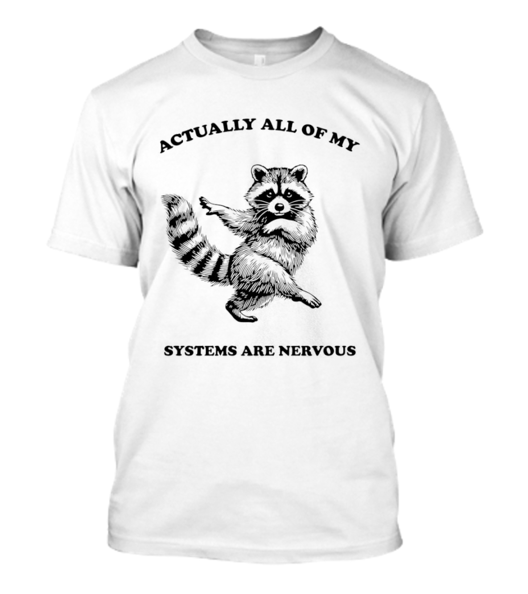 Actually All Of My Systems Are Nervous Raccoon T-Shirt