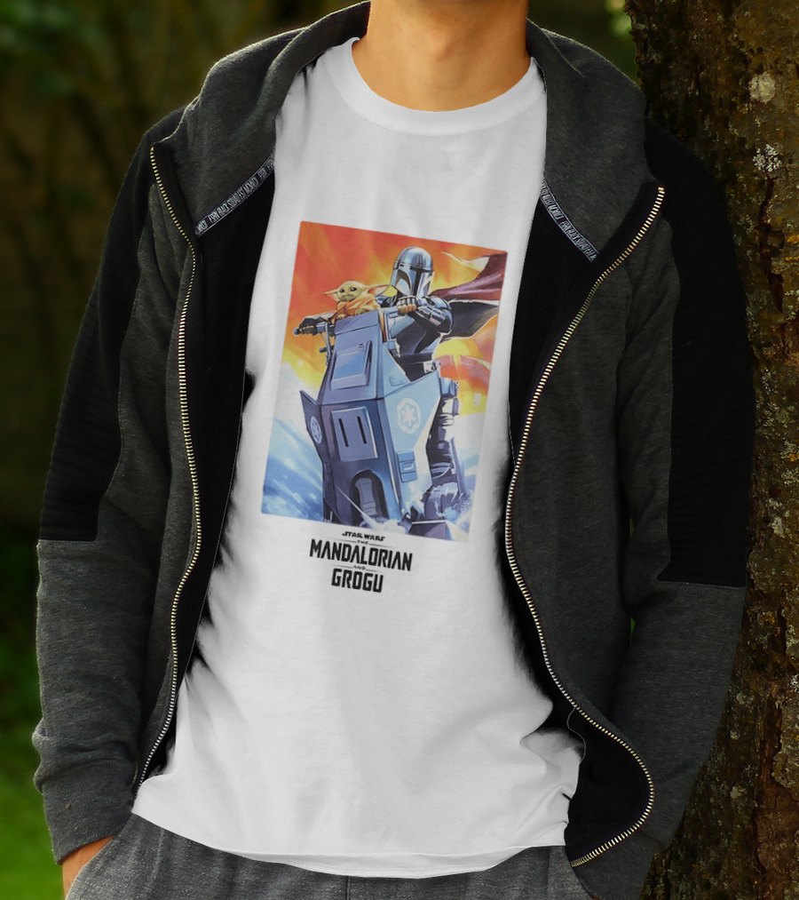 Star Wars The Mandalorian Grogu Riding Speeder Bike Adventure T-Shirt