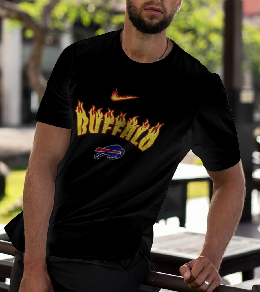 Buffalo Bills Firewave Nike Flaming T-Shirt