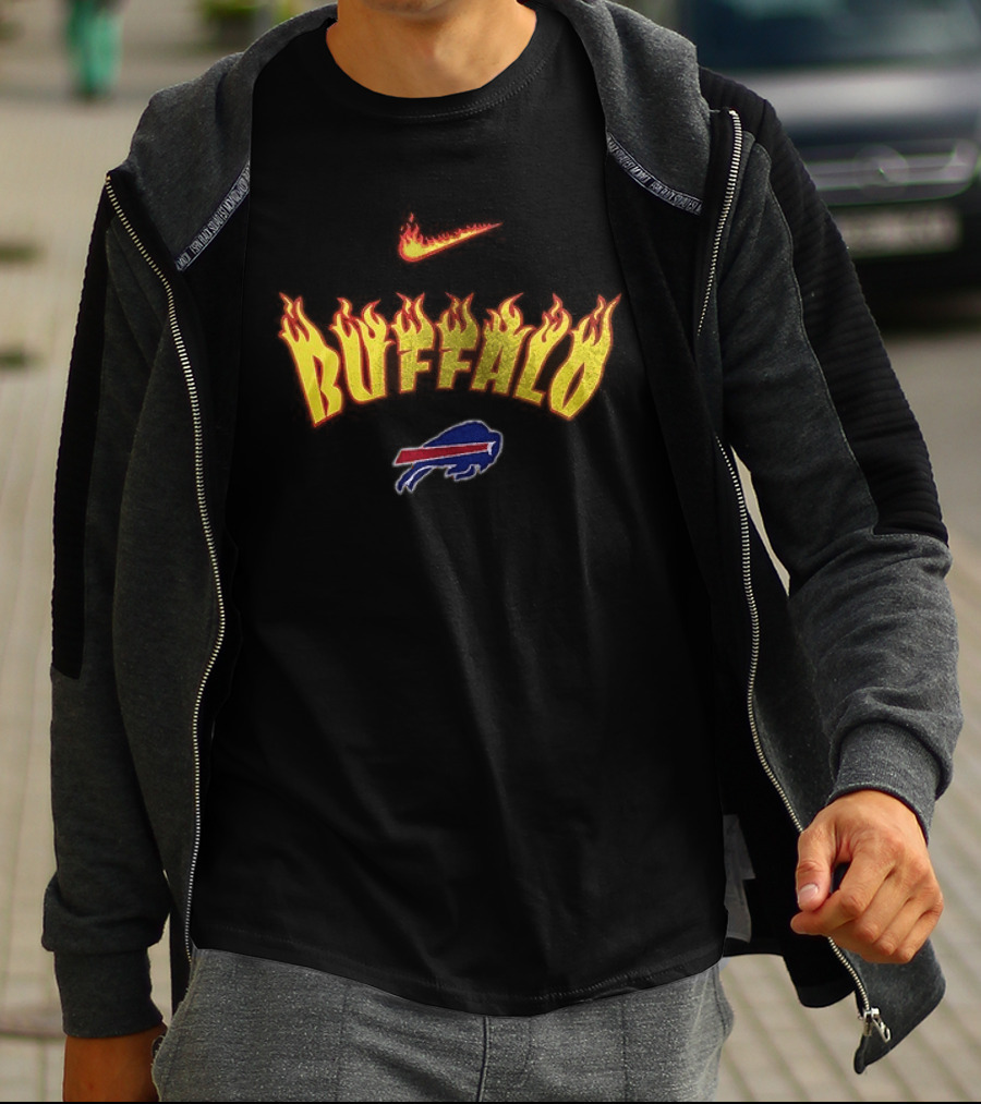 Buffalo Bills Firewave Nike Flaming T-Shirt