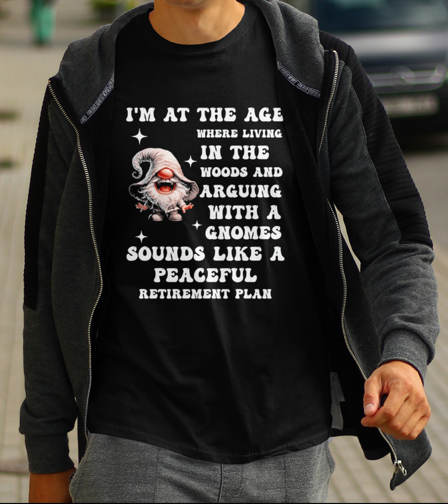 I'm At The Age Where Living In The Woods And Arguing With A Gnome Sounds Like A Peaceful Retirement Plan T-Shirt