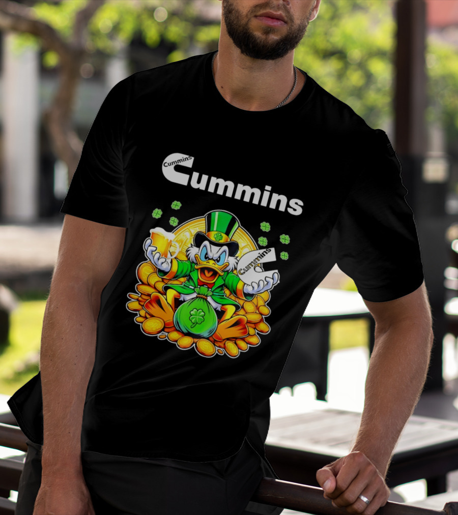 Cummins Scrooge McDuck St Patricks Day Coins And Beer Celebration T-Shirt