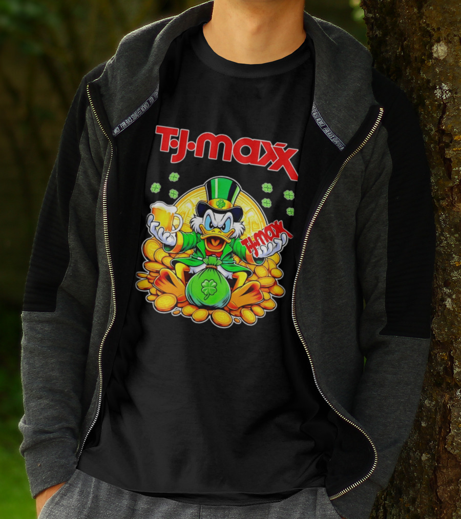 TJ Maxx Scrooge McDuck St Patricks Day Coins Beer T-Shirt