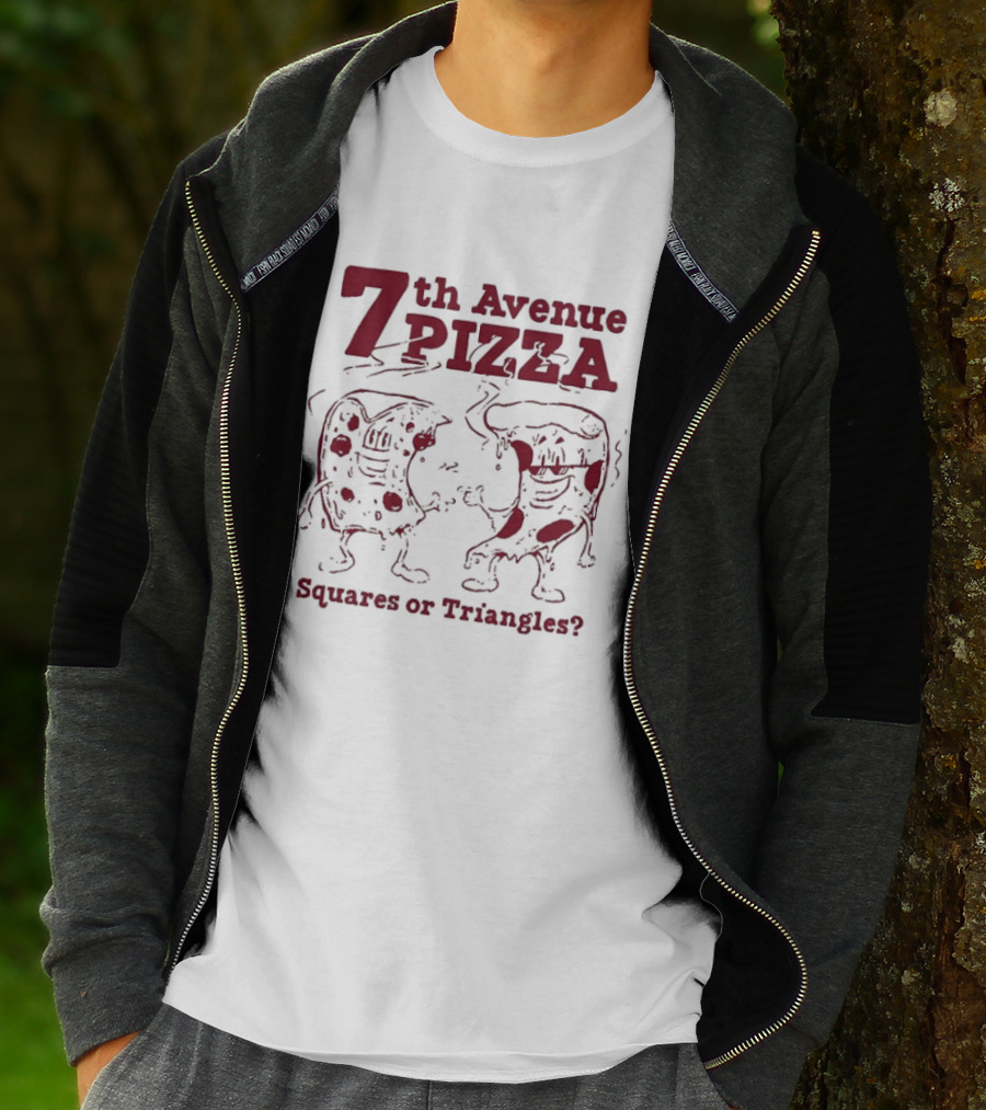 7th Avenue Pizza Squares Or Triangles Fun Debate T-Shirt