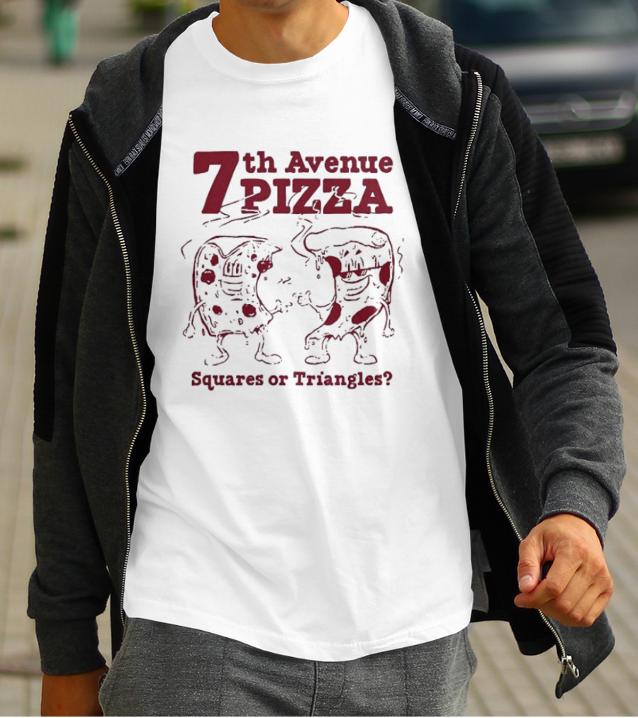 7th Avenue Pizza Squares Or Triangles Fun Debate T-Shirt