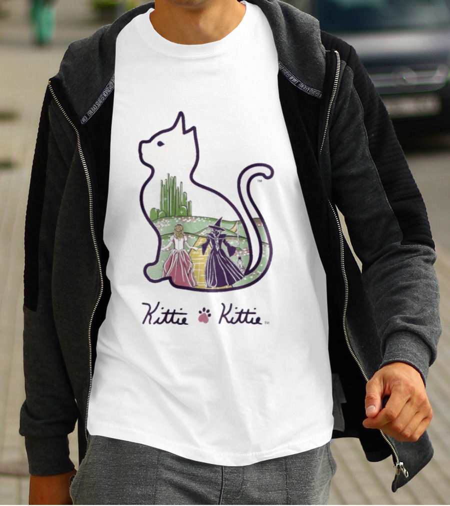 Kittie Kittie Wizard Of Oz Cat Silhouette Emerald City T-Shirt