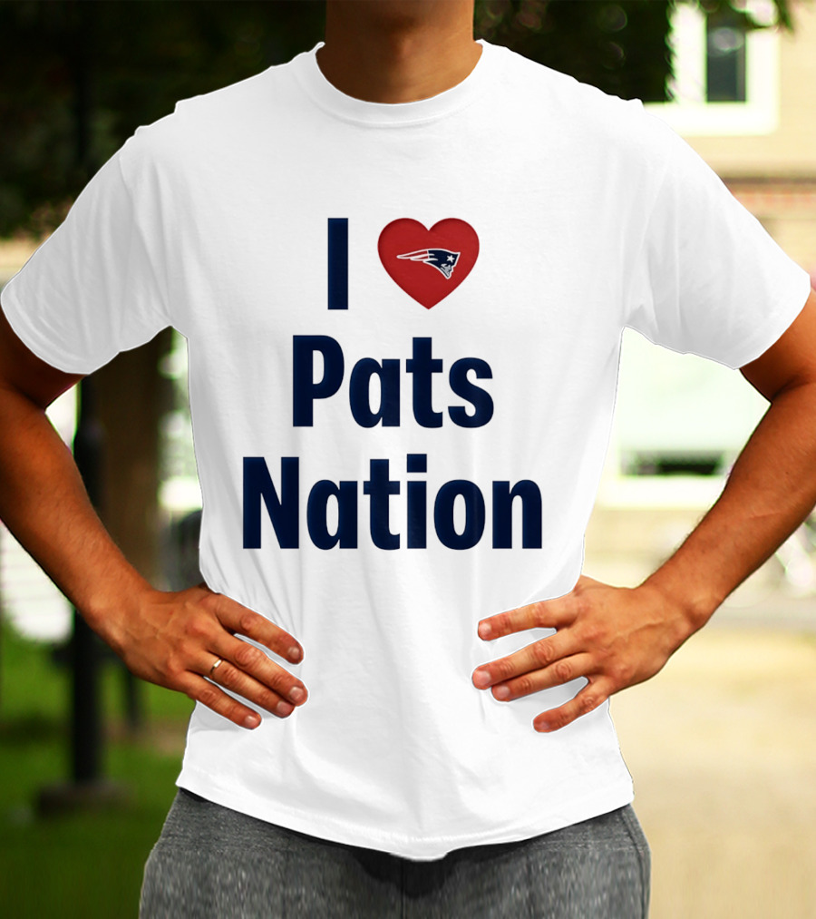 I Love Pats Nation Happy Valentine's Day New England Patriots Fan T-Shirt