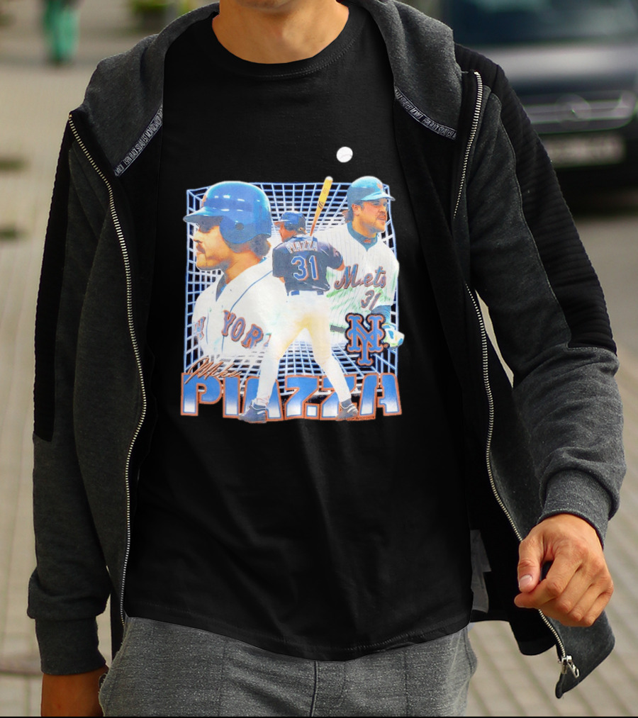 Mike Piazza New York Mets Black Legendary Piazza 31 Mets 31 T-Shirt