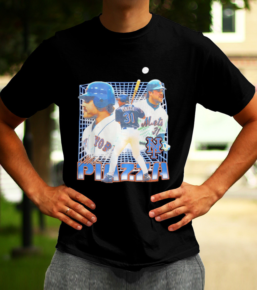 Mike Piazza New York Mets Black Legendary Piazza 31 Mets 31 T-Shirt